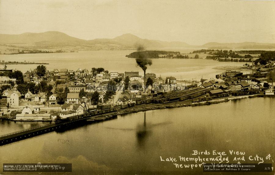 Postcard: Birds Eye View, Lake Memphremagog and City of Newport, Vermont